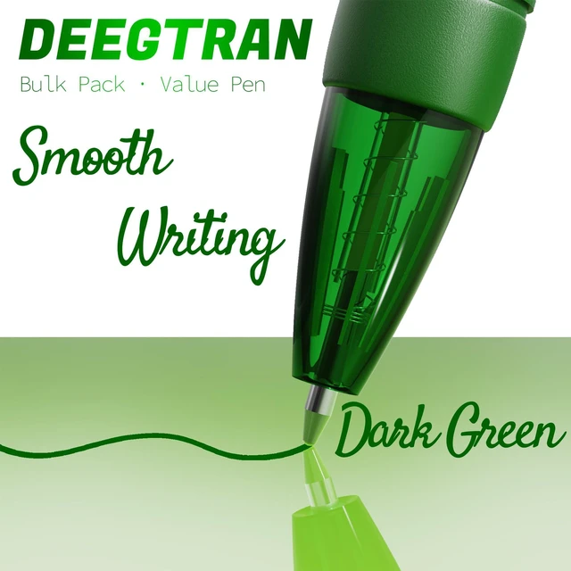 Alt view image 4 of 7 - Pens Bulk, 30 Pack No Bleed Green Ink Click Pens with Soft Grip, Wholesale Retractable Ballpoint Pens for Office School, Medium Point Smooth 1.0MM