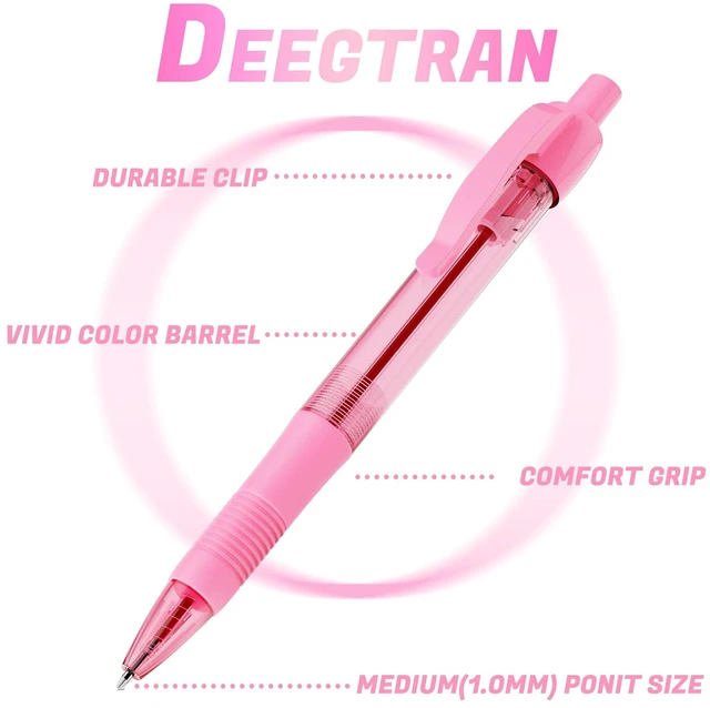 Alt view image 2 of 7 - Pens Bulk, 30 Pack No Bleed Pink Ink Click Pens with Soft Grip, Wholesale Retractable Ballpoint Pens for Office School, Medium Point Smooth 1.0MM