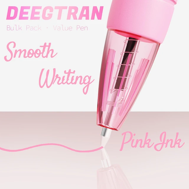 Alt view image 3 of 7 - Pens Bulk, 30 Pack No Bleed Pink Ink Click Pens with Soft Grip, Wholesale Retractable Ballpoint Pens for Office School, Medium Point Smooth 1.0MM