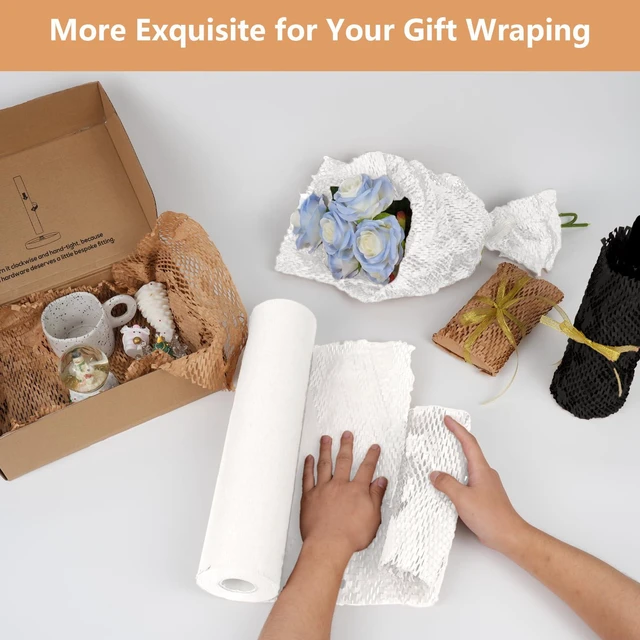 Alt view image 6 of 7 - Honeycomb Packing Paper, 12" x 200' Packing Paper Substitute Alternative for Bubble Cushioning Wrap for Moving Shipping Packaging, Recyclable Moving Supplies Bubble Packing Wrap Roll-White