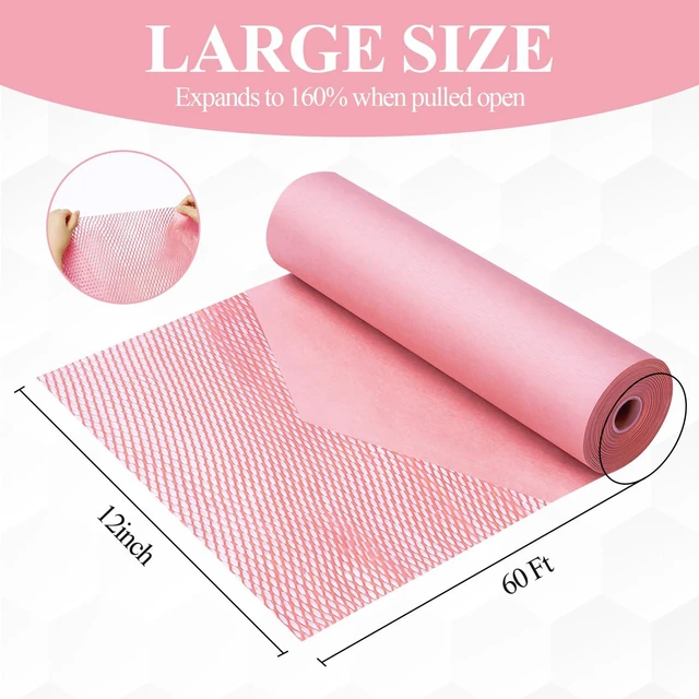Alt view image 2 of 7 - Honeycomb Packing Paper, 12" x 200' Packing Paper Substitute Alternative for Bubble Cushioning Wrap for Moving Shipping Packaging, Recyclable Moving Supplies Bubble Packing Wrap Roll-Pink