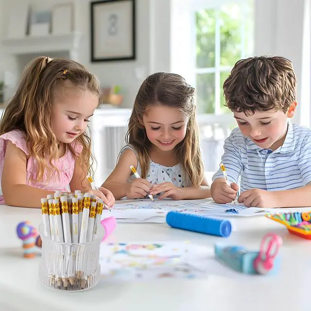 Alt view image 4 of 7 - Golf Pencils with Eraser Mini, #2 HB Half, 200 Count, Pre-Sharpened 4" Small Pencils Bulk, Wood Cased Short for Classroom, Office, School, Wedding and Party Game