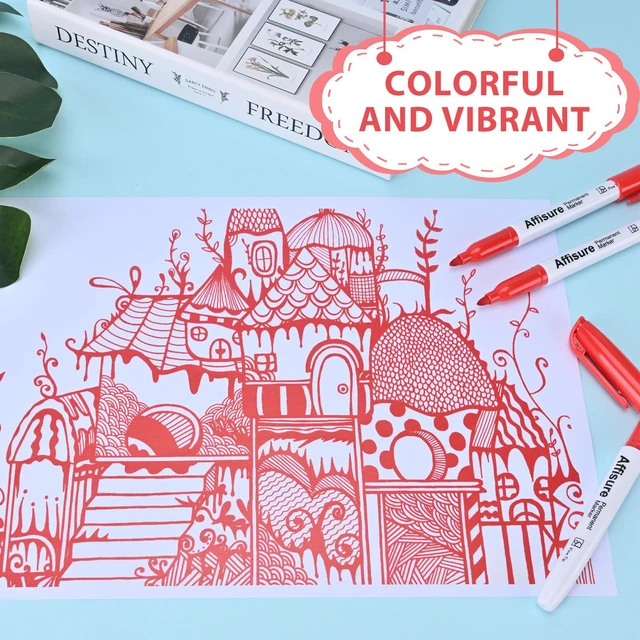Alt view image 4 of 7 - Red Permanent Markers Bulk, 75 Count, Quick Drying and Fade Resistant, Fine Point Marker works on Paper, Plastic, Metal, Wood, Perfect for Classroom, Home, Office