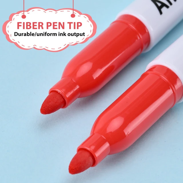 Alt view image 5 of 7 - Red Permanent Markers Bulk, 75 Count, Quick Drying and Fade Resistant, Fine Point Marker works on Paper, Plastic, Metal, Wood, Perfect for Classroom, Home, Office