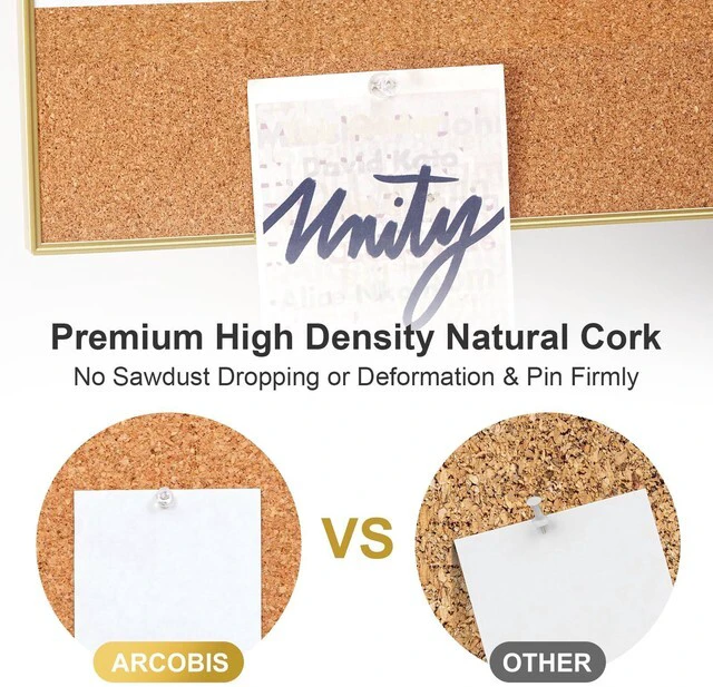 Alt view image 3 of 7 - Dry Erase Calendar Whiteboard Cork Board Combo 36"x24" Magnetic White Board Calendar Dry Erase for Wall, Gold Frame Monthly Combination Board for Office, Home, School