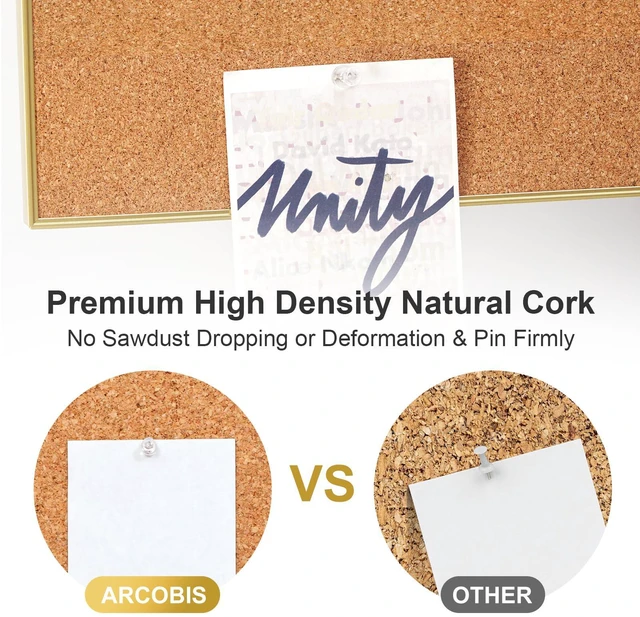 Alt view image 4 of 7 - Dry Erase Calendar with Cork Board 36"x24" Magnetic White Board Calendar Dry Erase for Wall, Gold Frame Combination Board for Office, Home, School