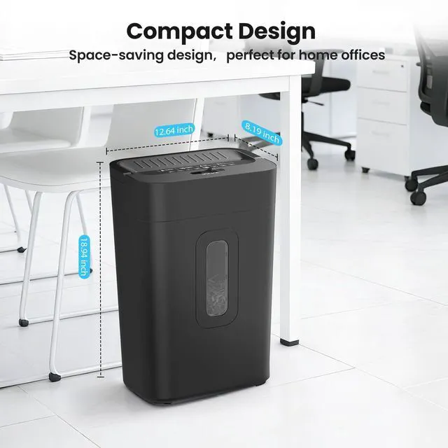 Alt view image 6 of 7 - 10-Sheet Cross Cut Paper Shredder, 5.55 Gallon Heavy Duty Shredder for Home Office, P-4 High Security Shredders for Paper/Credit Card/Mail/Staples/Clips, Portable Handle Design