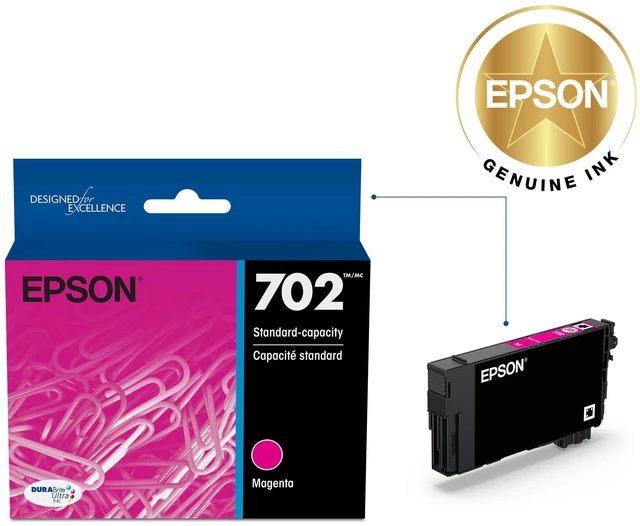 Alt view image 2 of 6 - 702 Genuine Ink Standard Capacity Magenta Cartridge T702320 Standard Capacity for WorkForce Pro WF-3720 WF-3730 WF-3733 Printers