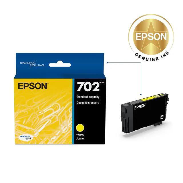 Alt view image 2 of 6 - 702 Genuine Ink Standard Capacity Yellow Cartridge T702420 Standard Capacity for WorkForce Pro WF-3720 WF-3730 WF-3733 Printers