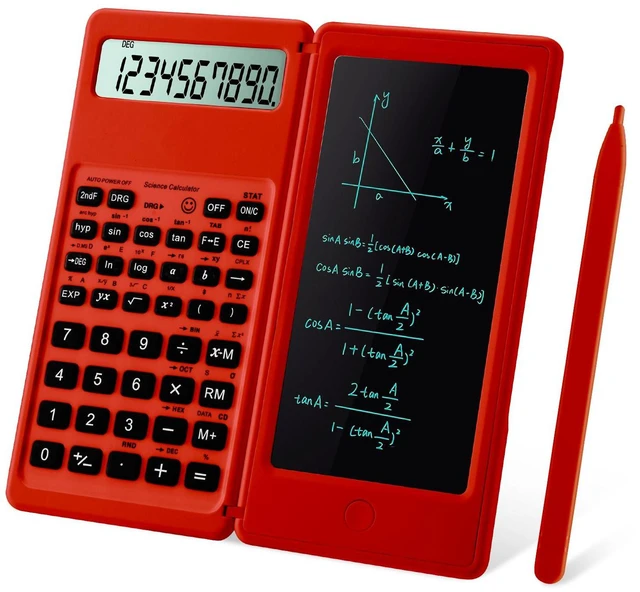 Main image of Scientific Calculators for Students, Red Math Calculator with Notepad,10-Digit Large Screen, Classroom Must Haves for Middle High School Supplies & College (Red)