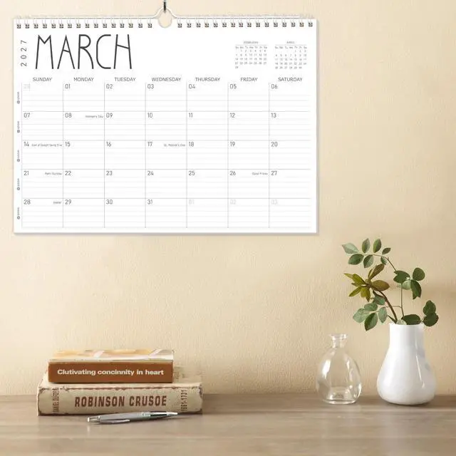 Alt view image 4 of 7 - Wall Calendar 2026-2027, 19 Months (Jun 2026-Dec 2027), 17"x12" Twin-Wire Binding Hanging Calendar, Premium Thick Paper, for Office Home Planning & Organizing