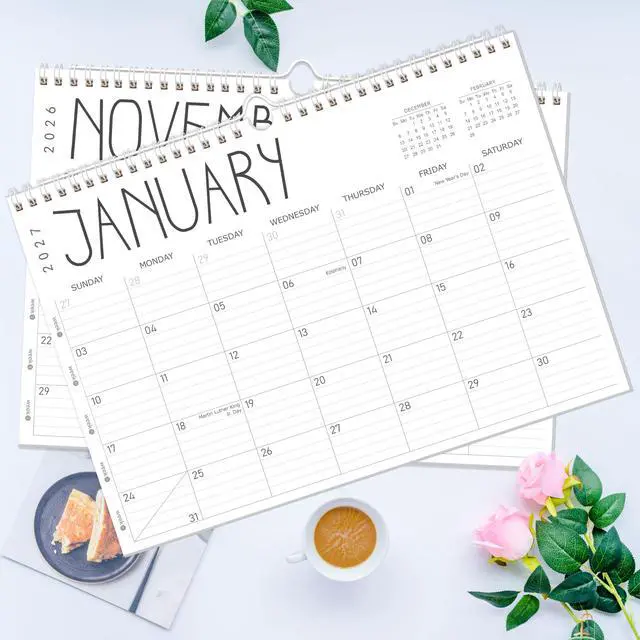 Alt view image 5 of 7 - Wall Calendar 2026-2027, 19 Months (Jun 2026-Dec 2027), 17"x12" Twin-Wire Binding Hanging Calendar, Premium Thick Paper, for Office Home Planning & Organizing