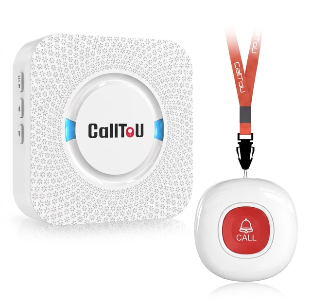 Main image of Wireless Caregiver Pager Call Button for Elderly at Home Nurse Alert System 500+ Feet for Seniors/Elderly/Patient/Disabled 1 Plugin Receiver 1 Waterproof SOS Button