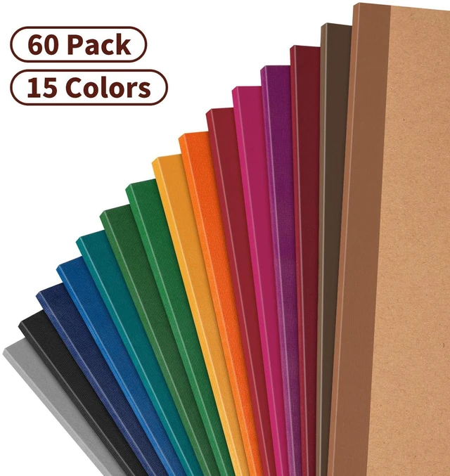 Alt view image 3 of 7 - 60 Pack Lined Notebook Journals Bulk, 8.3x 5.5Kraft Cover Lined Notebooks A5 Ruled Composition Notebook, Kraft Cover with Vintage Spines, 60 Pages for School Office Travel(Vintage-Lined-60 pack)