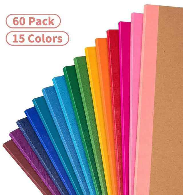 Alt view image 4 of 7 - 60Pack Lined Notebook Journals Bulk, A5 College Ruled Composition Notebook 8.3x 5.5 Kraft Cover with Rainbow Spines, 15 Colors 30 Sheets/60 Pages, for School Office Travel(Rainbow-Lined-60 Pack)