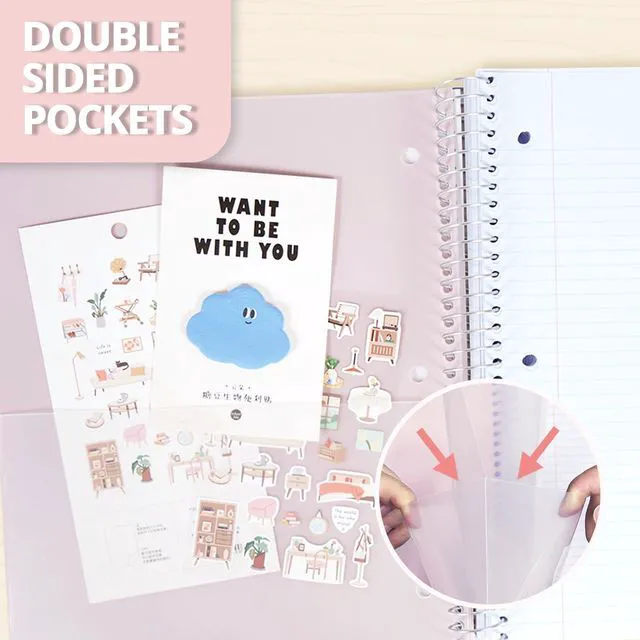 Alt view image 7 of 7 - Pink 3 Subject Spiral Notebook College Ruled 3 Pack, 300 Pages 150 Sheets, 9 x 11 in, 6 Pack Waterproof Plastic Cover, Durable, School Notebooks, Homework, Test Prep