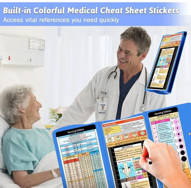 Alt view image 3 of 7 - Nursing Clipboard Foldable Clipboard Medical: Edition Cheat Sheets Aluminum 3 Layers Foldable Clipboards Nursing Pocket Size Profile Clip Nurse Clipboards Notepad for Nurses Students and Doctors