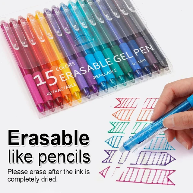 Alt view image 2 of 7 - 15 Colors Retractable Erasable Gel Pens Clicker, Fine Point(0.7), Make Mistakes Disappear, Premium Comfort Grip for Drawing Writing Planner and School Supplies