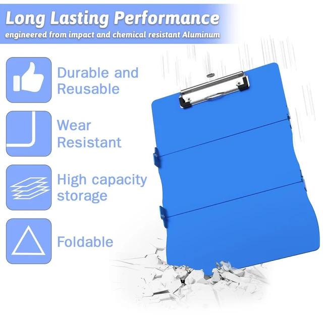 Alt view image 6 of 7 - Nursing Clipboard Foldable Clipboard Medical: Edition Cheat Sheets Aluminum 3 Layers Foldable Clipboards Nursing Pocket Size Profile Clip Nurse Clipboards Notepad for Nurses Students and Doctors
