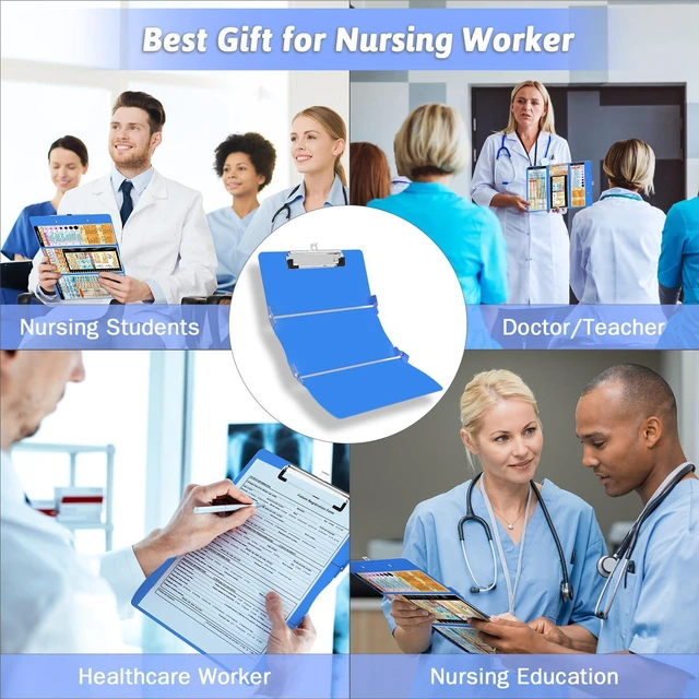 Alt view image 7 of 7 - Nursing Clipboard Foldable Clipboard Medical: Edition Cheat Sheets Aluminum 3 Layers Foldable Clipboards Nursing Pocket Size Profile Clip Nurse Clipboards Notepad for Nurses Students and Doctors
