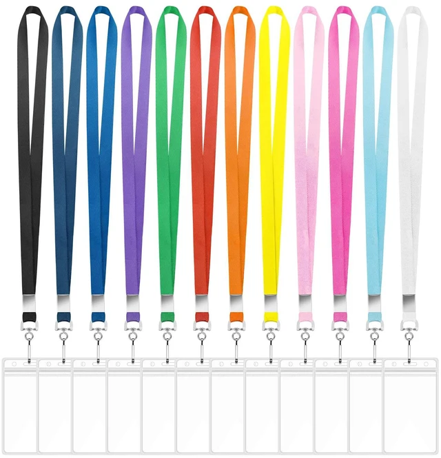 Main image of 48 Pack Cruise Lanyards with Waterproof Badge Holders, 12 Colors Soft Neck Lanyards, Clear Resealable Pvc Holders, Fits Id And Cruise Cards, Color Coded For Groups And Events