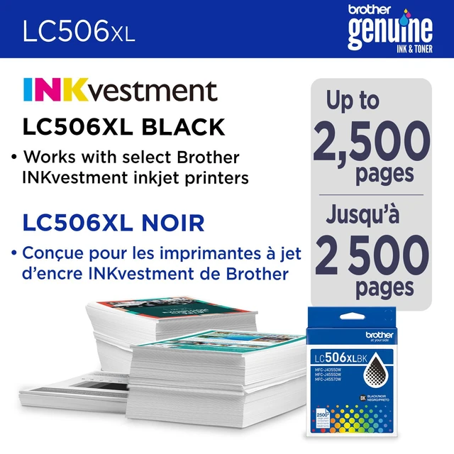 Alt view image 2 of 7 - Genuine LC506XLBK High Yield Black Ink Cartridge (for use INKvestment 4355, 4555, and 4557 Printers)