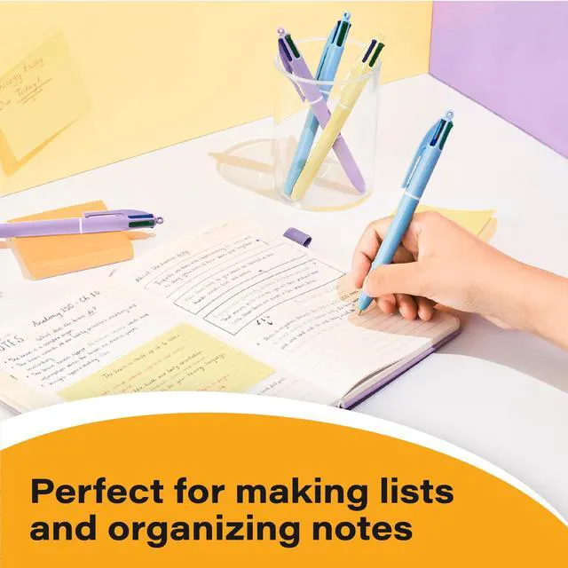 Alt view image 6 of 7 - 4 Color Pastel Ballpoint Pen with 1.0 mm Medium Point, 12-Count 1.0 Mm Tip Size | Retractable Design | Smooth Writing Experience | Ideal for School or Office Use
