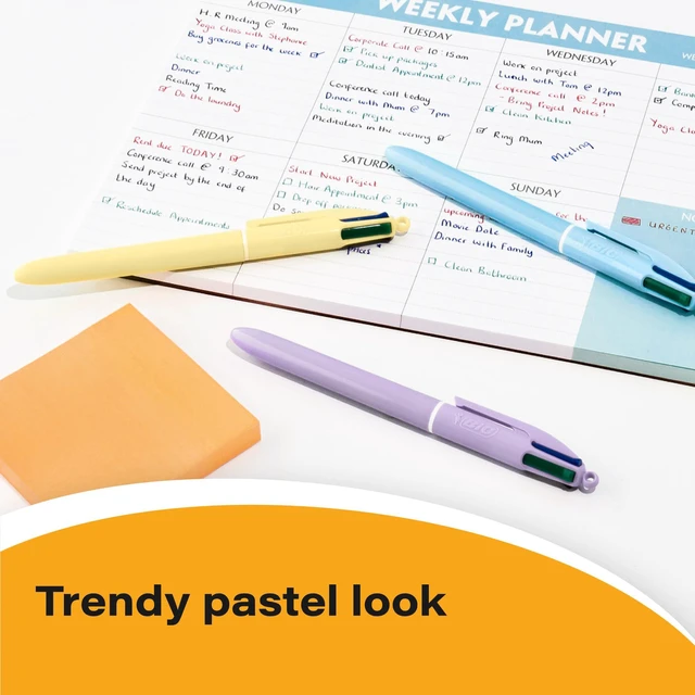 Alt view image 7 of 7 - 4 Color Pastel Ballpoint Pen with 1.0 mm Medium Point, 12-Count 1.0 Mm Tip Size | Retractable Design | Smooth Writing Experience | Ideal for School or Office Use