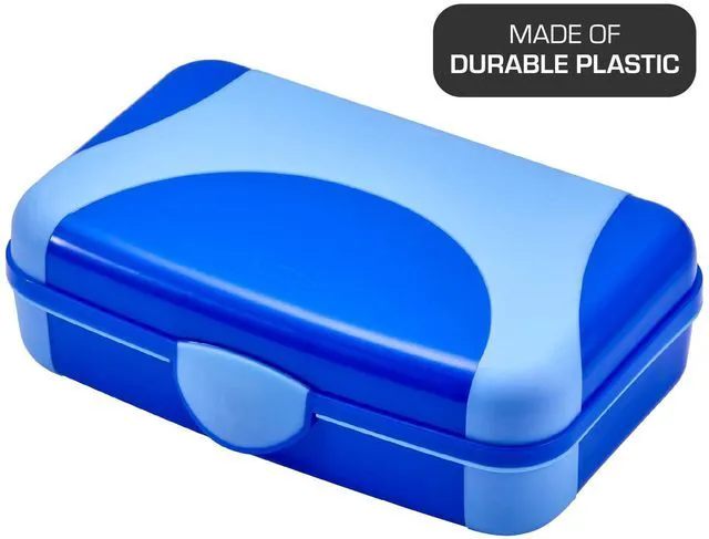 Alt view image 3 of 6 - by Bostitch Hard Pencil Case, Durable Plastic Pencil Box, Kid-Friendly Colors in Blue & Turquoise, 2-Pack
