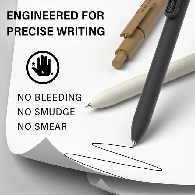 Alt view image 2 of 7 - 0.7mm Gel Pens Black Ink, 8 Pack Retractable Pens with Fidget Clip Medium Point Smooth Writing, Quick-Drying, No Smudges, Stress Relief, Journaling, Note Taking, School, Office, Student/Adults