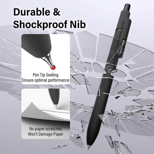 Alt view image 4 of 7 - 0.7mm Gel Pens Black Ink, 8 Pack Retractable Pens with Fidget Clip Medium Point Smooth Writing, Quick-Drying, No Smudges, Stress Relief, Journaling, Note Taking, School, Office, Student/Adults