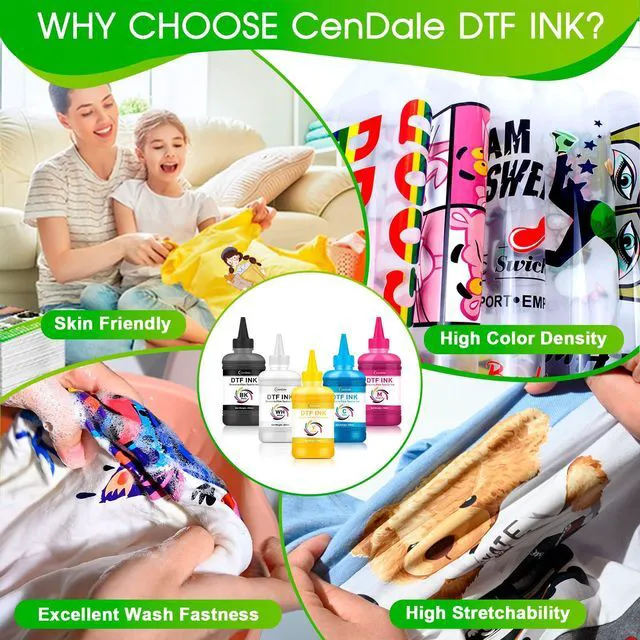 Alt view image 4 of 6 - Premium DTF Ink 1500ML - DTF Transfer Ink for PET Film, Refill DTF Ink for Epson ET-8550, L1800, L800, R2400, P400, P800, XP15000, Heat Transfer Printing Direct to Film (250ml x 6, CMYK Wh)