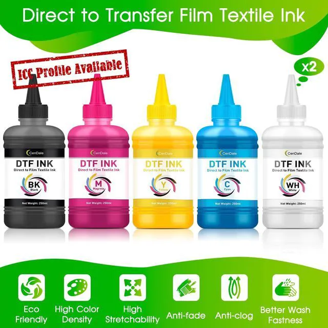 Alt view image 2 of 6 - Premium DTF Ink 1500ML - DTF Transfer Ink for PET Film, Refill DTF Ink for Epson ET-8550, L1800, L800, R2400, P400, P800, XP15000, Heat Transfer Printing Direct to Film (250ml x 6, CMYK Wh)