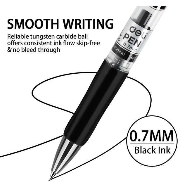Alt view image 4 of 7 - Gel Pens, 100 Pcs Retractable Pens Black Ink, Medium Point Pen 0.7mm Smooth Writing, Fast Dry, No Bleed for Journaling Note Taking, Home School Office Supplies