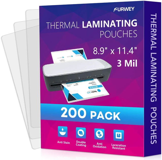 Main image of Laminating Sheets,200 Pack,3 mil,8.9x11.4,Thermal Pouches Thermal Laminating Pouches, Clear, Letter Size, 8.9 x 11.4 Inches, 3 mil, Office & School Supplies, 200 Pack