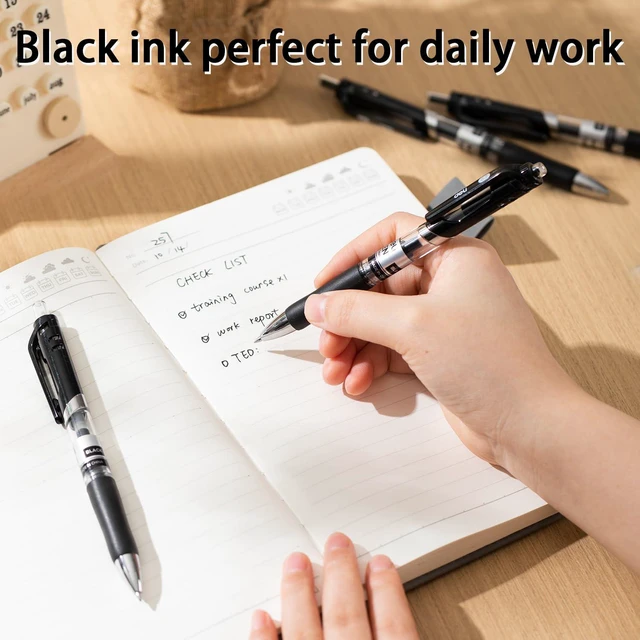 Alt view image 7 of 7 - Gel Pens, 100 Pcs Retractable Pens Black Ink, Medium Point Pen 0.7mm Smooth Writing, Fast Dry, No Bleed for Journaling Note Taking, Home School Office Supplies