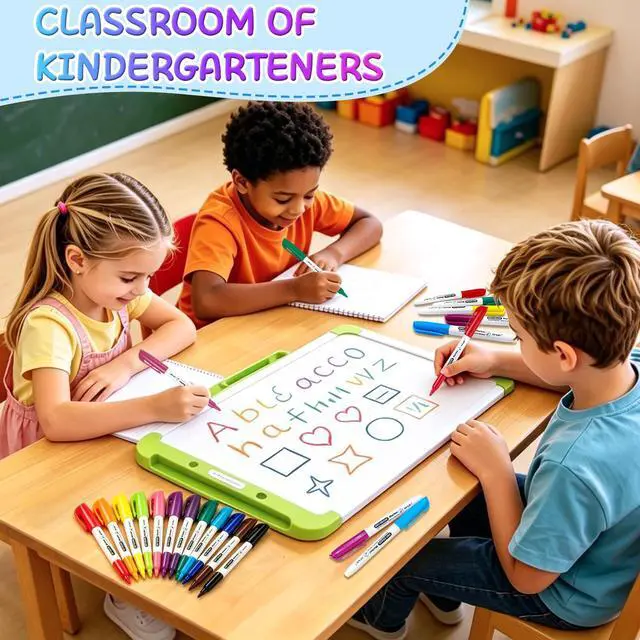 Alt view image 5 of 7 - Fine Tip Dry Erase Markers, 72 Pack, 12 Colors, 1-2mm Line, Non-Toxic Easily Erases, Non-Toxic Ink, Perfect for Whiteboards, Ideal for Kids, Students, Group Work & Classroom, Back to School