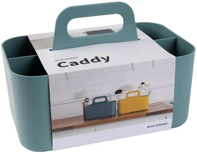 Main image of Stackable Organizer Caddy, Rectangle, Green, Made in Korea Portable. Adjustable. Home, Office & School Storage
