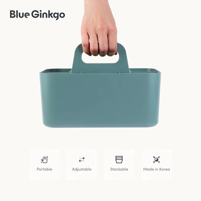 Alt view image 5 of 7 - Stackable Organizer Caddy, Rectangle, Green, Made in Korea Portable. Adjustable. Home, Office & School Storage