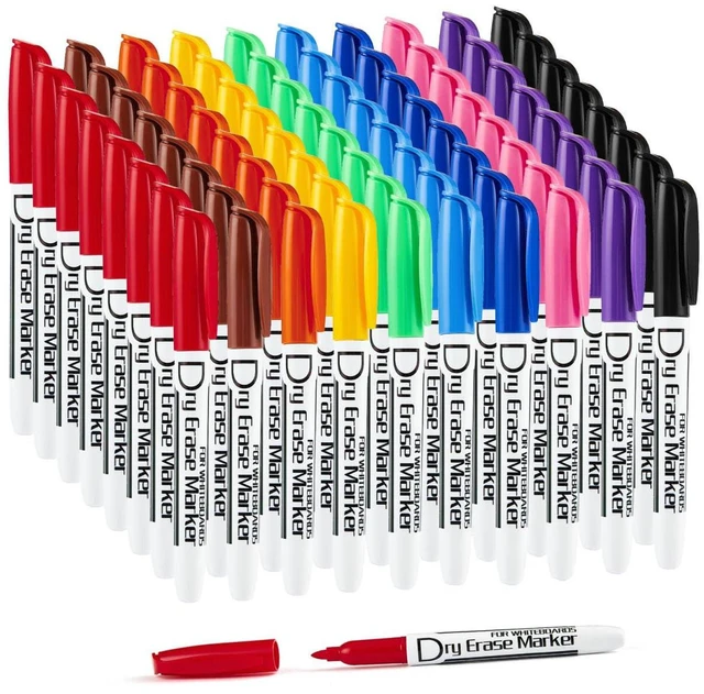 Main image of Bulk Dry Erase Markers, Fine Tip, 80 Count, Assorted Colors Low Odor Dry Erase Pens for Whiteboards, Glass, Dry Erase Calendars, Office, School, Home, Easy Erase, Quick Dry Ink