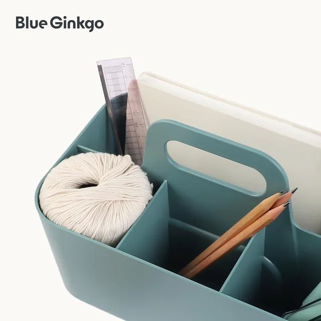 Alt view image 7 of 7 - Stackable Organizer Caddy, Rectangle, Green, Made in Korea Portable. Adjustable. Home, Office & School Storage
