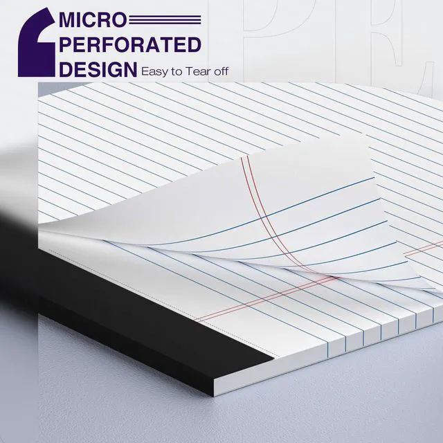 Alt view image 3 of 7 - 6 Pack Legal Pads 8.5 x 11 College Ruled 300 Sheets Note Pads 8.5 x 11 Notepads Perforated Writing Pads 8.5 x 11 Pads of Paper Lined White Paper, 50 Sheets per Notebook for Office & School Supplies