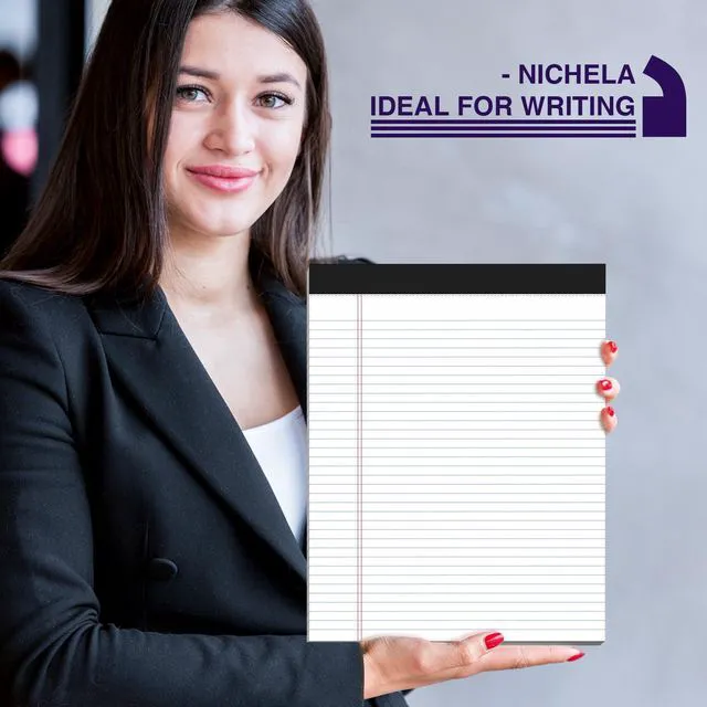 Alt view image 5 of 7 - 6 Pack Legal Pads 8.5 x 11 College Ruled 300 Sheets Note Pads 8.5 x 11 Notepads Perforated Writing Pads 8.5 x 11 Pads of Paper Lined White Paper, 50 Sheets per Notebook for Office & School Supplies