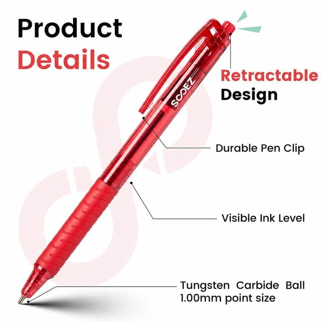 Alt view image 5 of 7 - 60 Pack Bulk Pens Ballpoint, Smooth Writing Pens with Soft Grip Retractable Blue Ink Pens, Medium Point 1.0mm Pen for Journaling, Ballpoint Pen Office Supplies