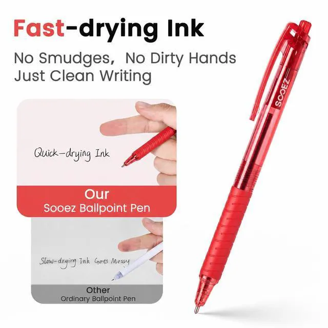 Alt view image 4 of 7 - 60 Pack Bulk Pens Ballpoint, Smooth Writing Pens with Soft Grip Retractable Blue Ink Pens, Medium Point 1.0mm Pen for Journaling, Ballpoint Pen Office Supplies