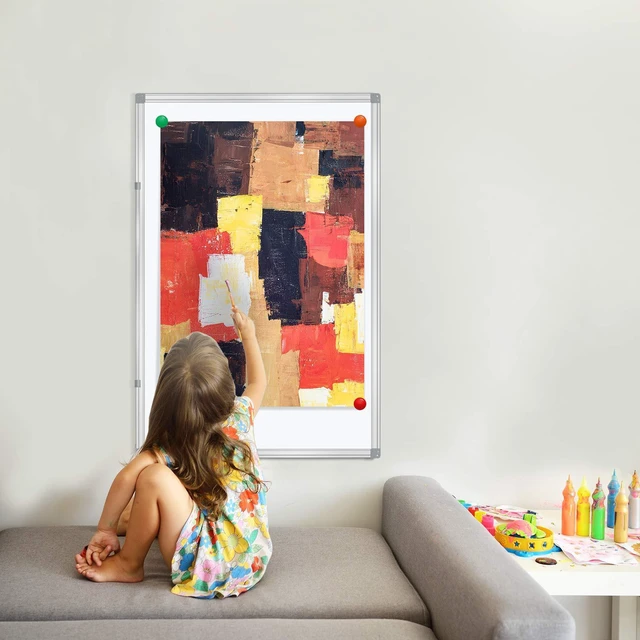 Alt view image 2 of 7 - White Board 36" x 24" Dry Erase Board for Wall Whiteboard 3' x 2' (2 Pack) Magnetic Presentation Board with Long Pen Tray, Wall-Mounted White Boards for Home, Office and School