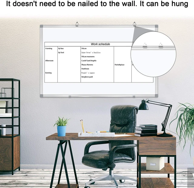 Alt view image 7 of 7 - White Board 36" x 24" Dry Erase Board for Wall Whiteboard 3' x 2' (2 Pack) Magnetic Presentation Board with Long Pen Tray, Wall-Mounted White Boards for Home, Office and School