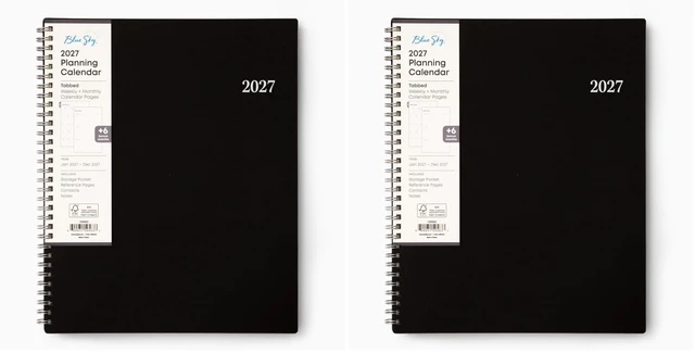 Main image of 2027 Weekly and Monthly Planner Calendar, Includes January 2027 - December 2027, 8.5" x 11", Flexible Cover, Wirebound, Laminated Tabs, Storage Pocket, Enterprise (Pack of 2)