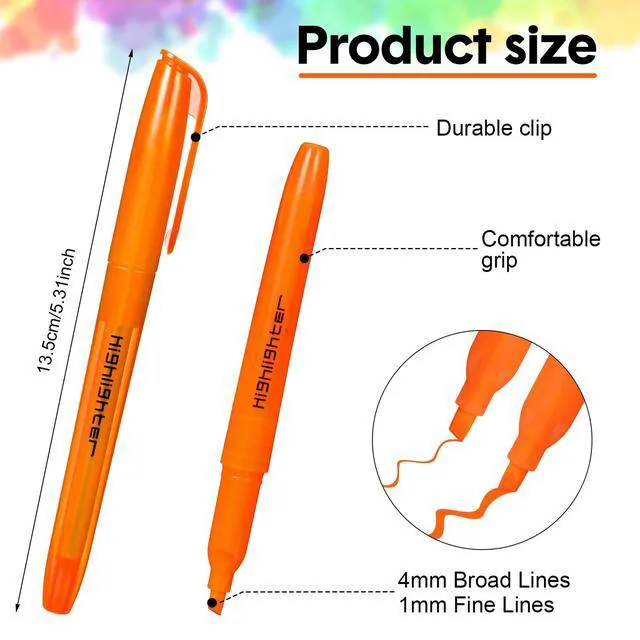 Alt view image 2 of 7 - 480 Pcs Highlighters Bulk 6 Assorted Colors Chisel Tip Markers No Bleed Quick Dry for Teachers Students, Yellow Pink Blue Orange Green Purple Bulk, Bible Study Classroom School Supplies