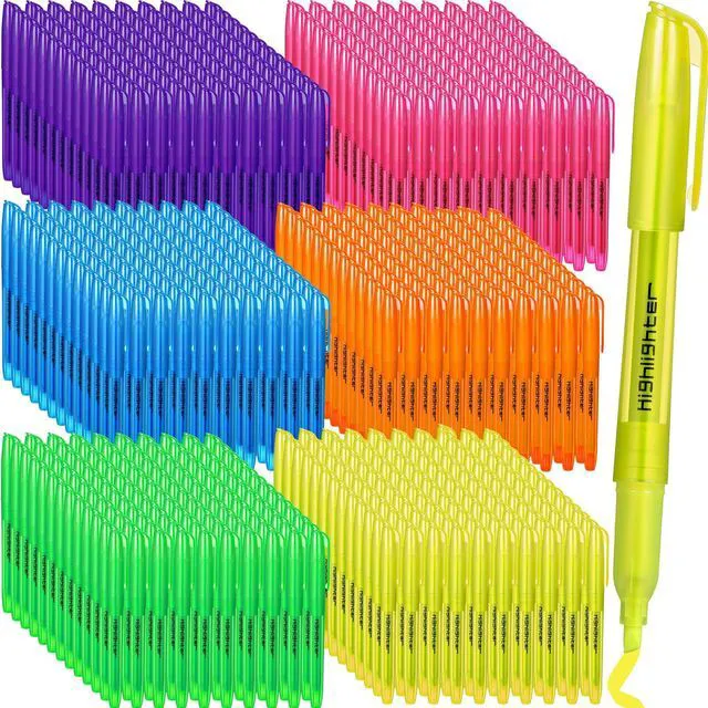 Main image of 480 Pcs Highlighters Bulk 6 Assorted Colors Chisel Tip Markers No Bleed Quick Dry for Teachers Students, Yellow Pink Blue Orange Green Purple Bulk, Bible Study Classroom School Supplies